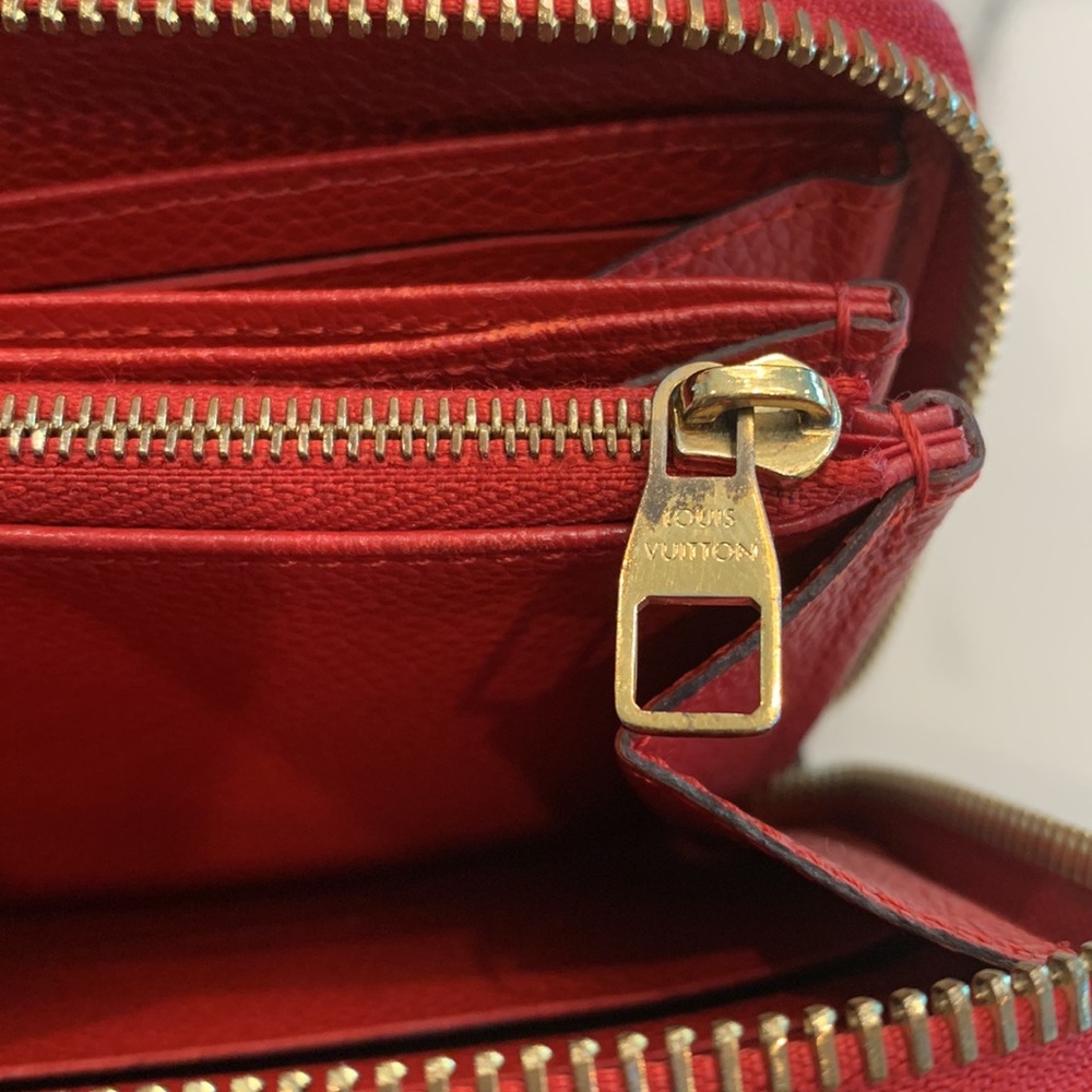 Louis Vuitton Red Empreinte Leather Zip Wallet - Picture 9 of 16